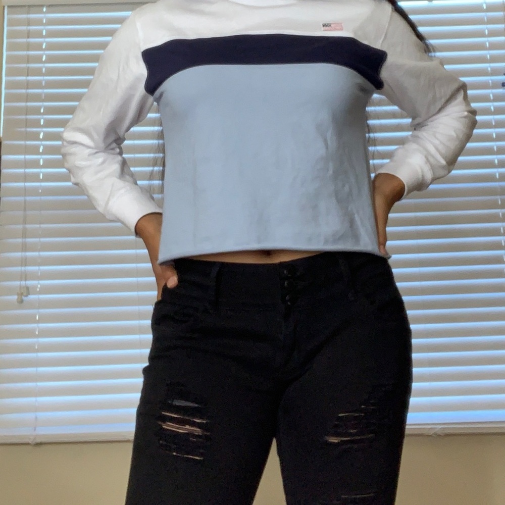 A crop long sleeve shirt